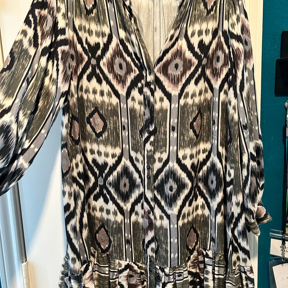 Anthropologie TINY green, Black and White Patterned Dress
